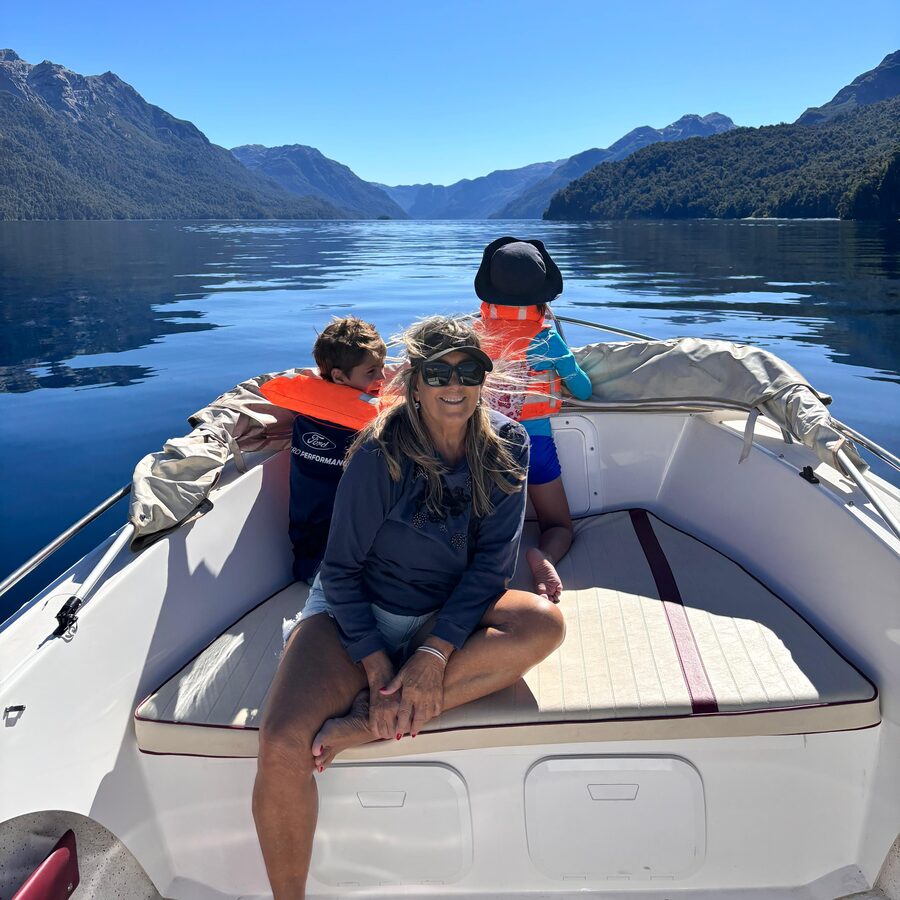 Family boat trip on Lake Nahuel Huapi